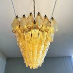 Elegant Amber Murano Poliedri Glass Chandelier