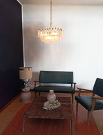 Elegant Murano Poliedri Pink Glass Chandelier