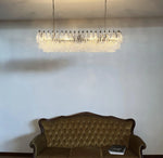 Elegant Transparent Murano Poliedri Glass Chandelier