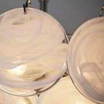 Elegant White Murano Disc Chandelier