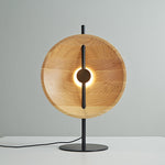 Modern Wood Table Lamp with Warm LED Light for Bedroom and Living Room
