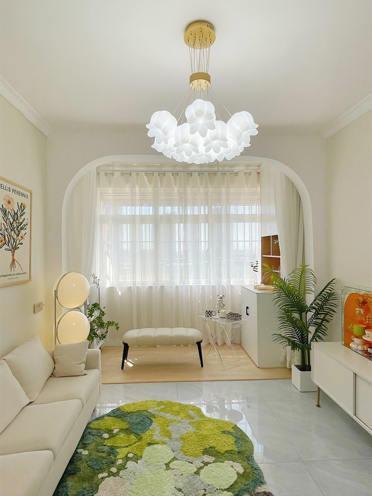 Floral Petal Pendant Light – Modern Gold Designer Hanging Lamp for Dining Room & Bedroom