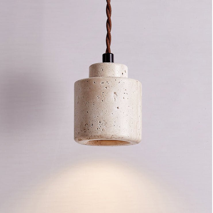 Elemental Travertine Mini Pendant Light in Natural Stone