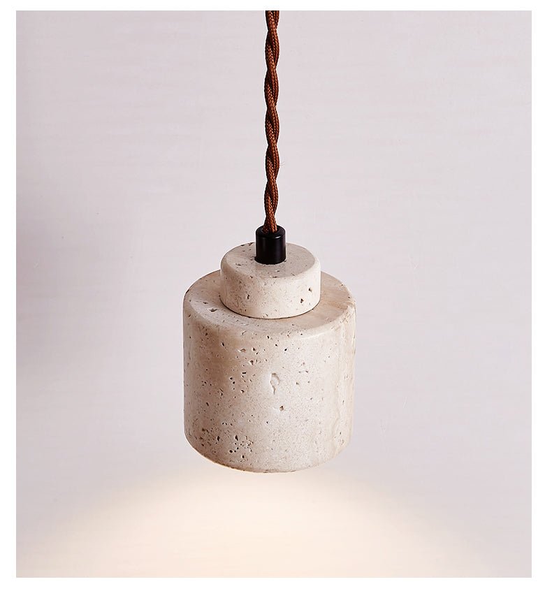 Elemental Travertine Mini Pendant Light in Natural Stone
