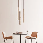 Elian Pendant Light in Yellow Travertine | Modern Minimalist Hanging Lamp