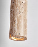 Elian Pendant Light in Yellow Travertine | Modern Minimalist Hanging Lamp