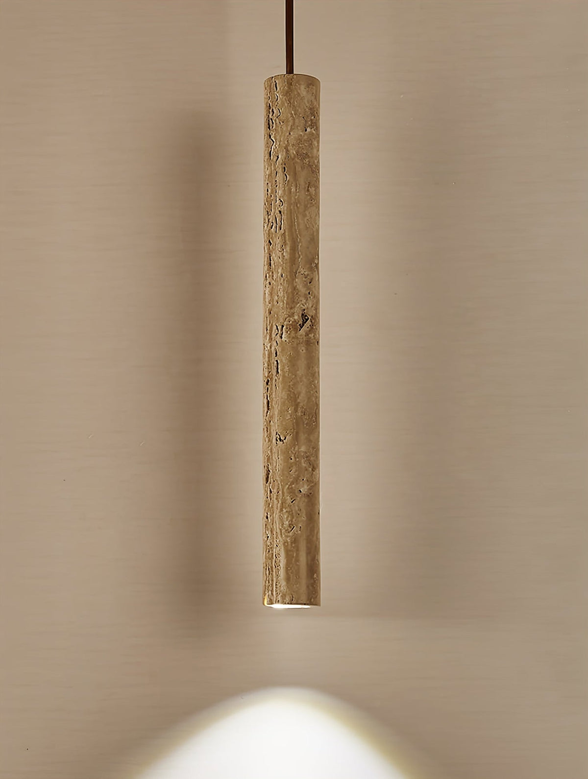 Elian Pendant Light in Yellow Travertine | Modern Minimalist Hanging Lamp
