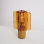 Aurelia Amber Glass Table Lamp with Brass Base for Bedside and Living Room