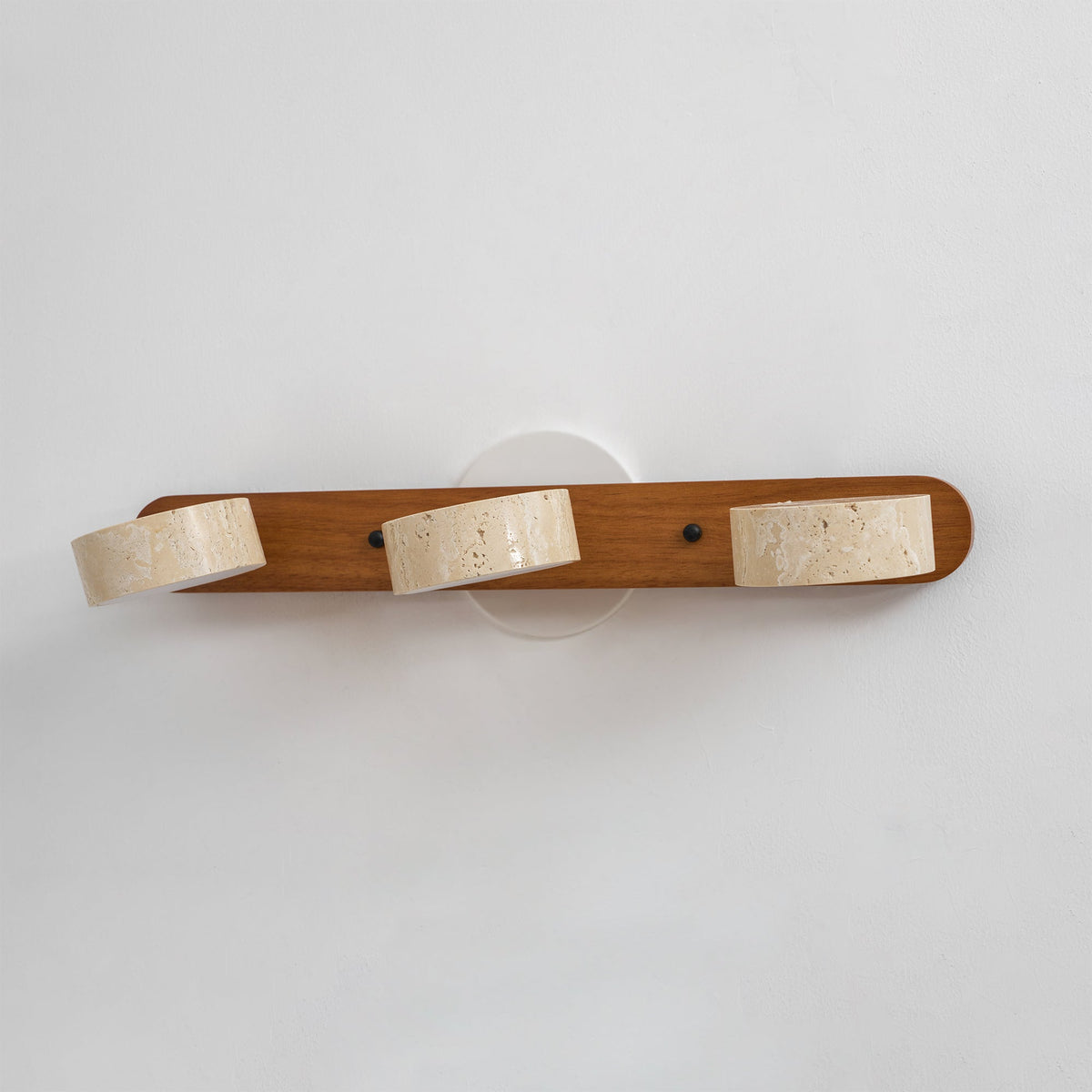 Travertine Duo Wall Sconce — Natural Stone LED Wall Light
