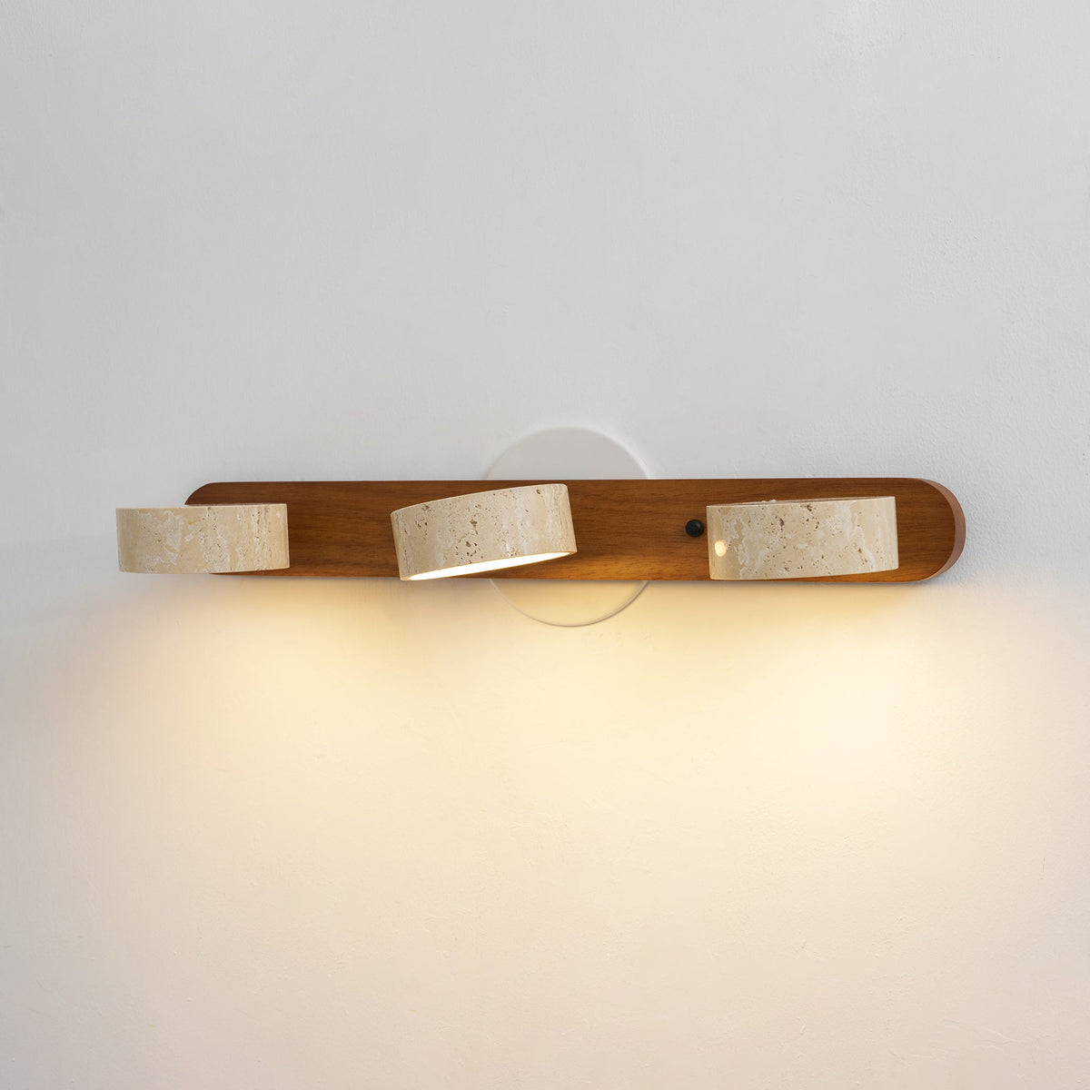 Travertine Duo Wall Sconce — Natural Stone LED Wall Light