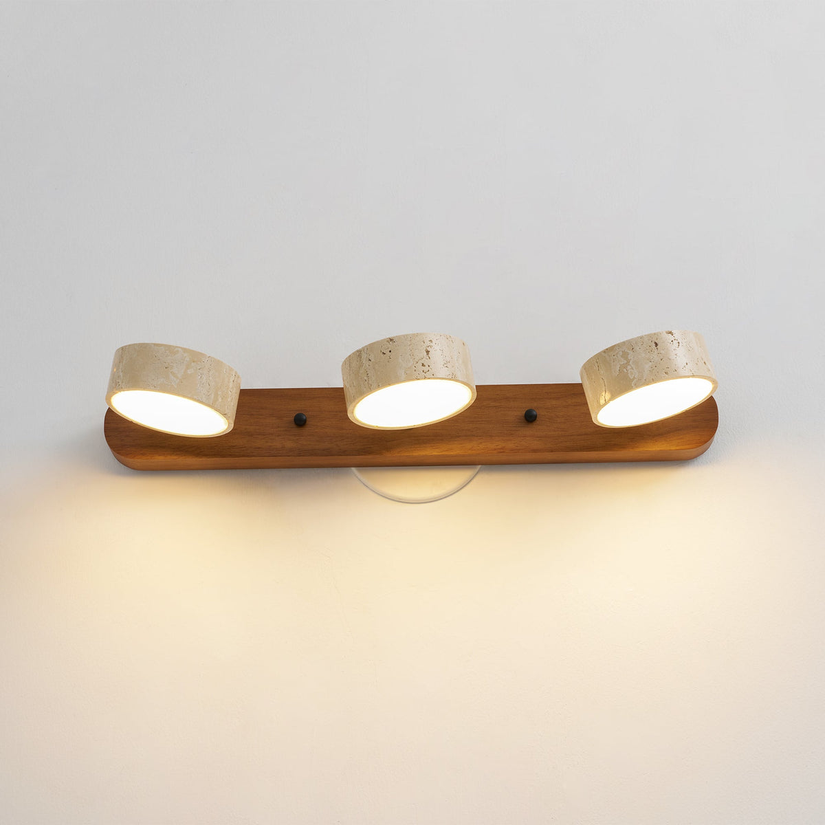 Travertine Duo Wall Sconce — Natural Stone LED Wall Light