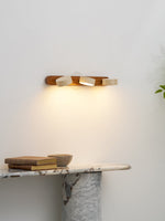 Travertine Duo Wall Sconce — Natural Stone LED Wall Light