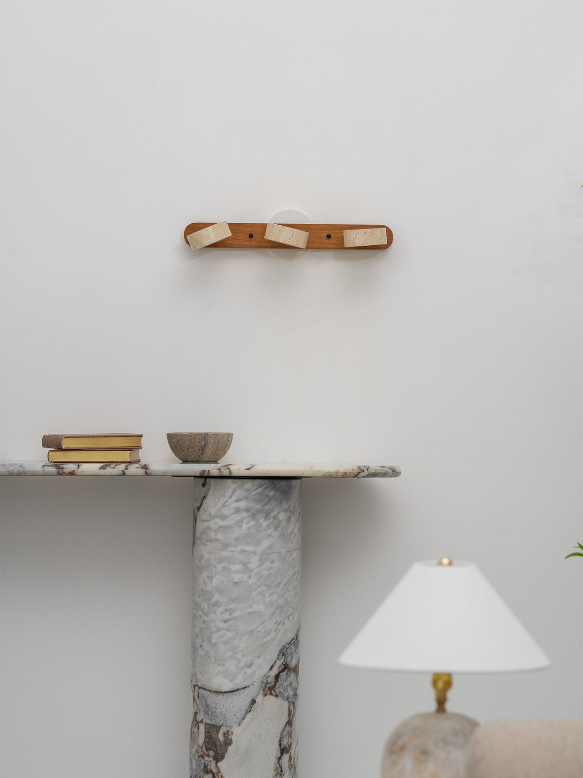 Travertine Duo Wall Sconce — Natural Stone LED Wall Light