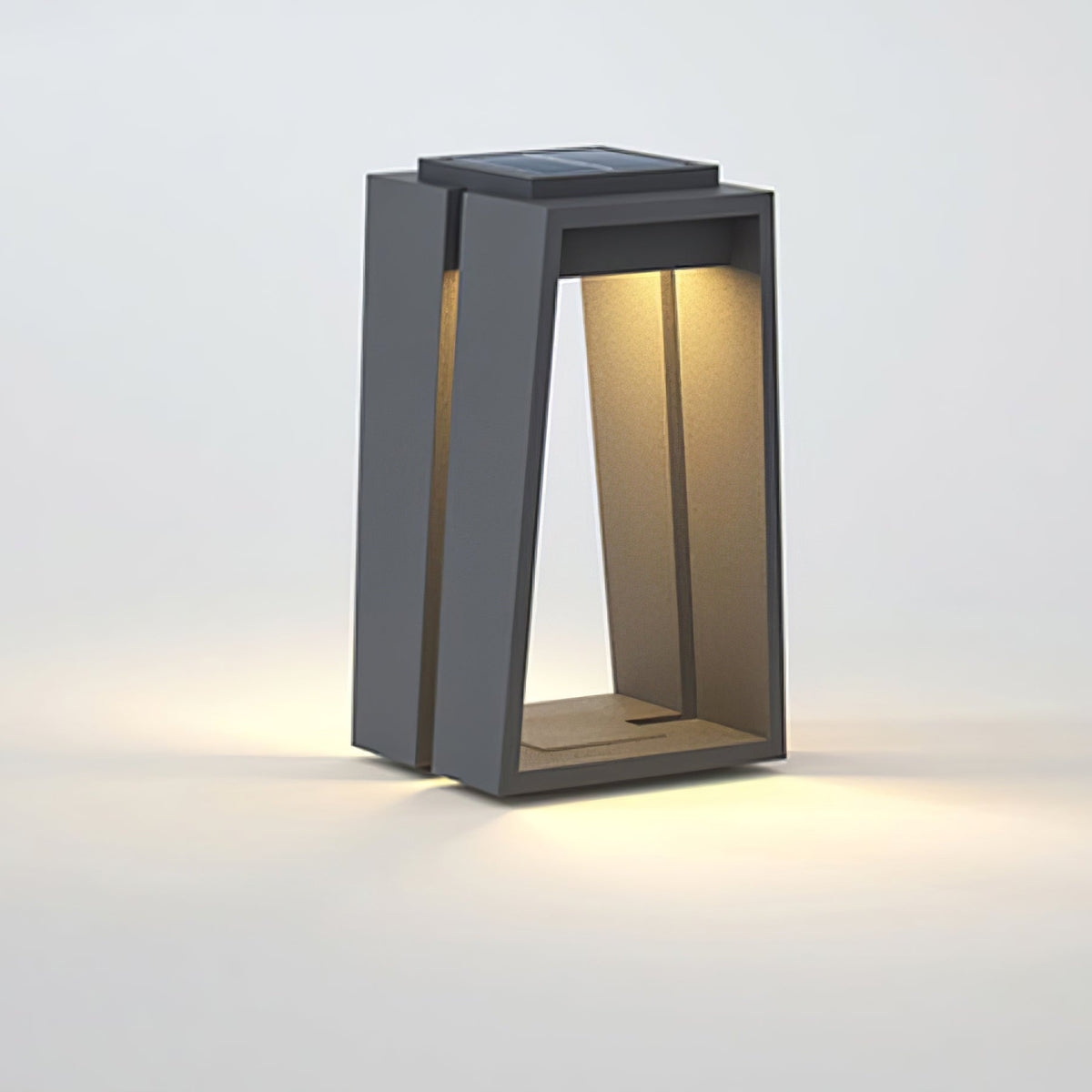Elira Solar Bollard Light – Modern Outdoor Path Lighting in Matte Black