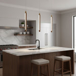 Elksdut Modern Walnut Wood LED Pendant Light for Kitchen Island and Dining Room