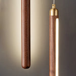 Elksdut Modern Walnut Wood LED Pendant Light for Kitchen Island and Dining Room