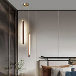 Elksdut Modern Walnut Wood LED Pendant Light for Kitchen Island and Dining Room