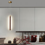Elksdut Modern Walnut Wood LED Pendant Light for Kitchen Island and Dining Room