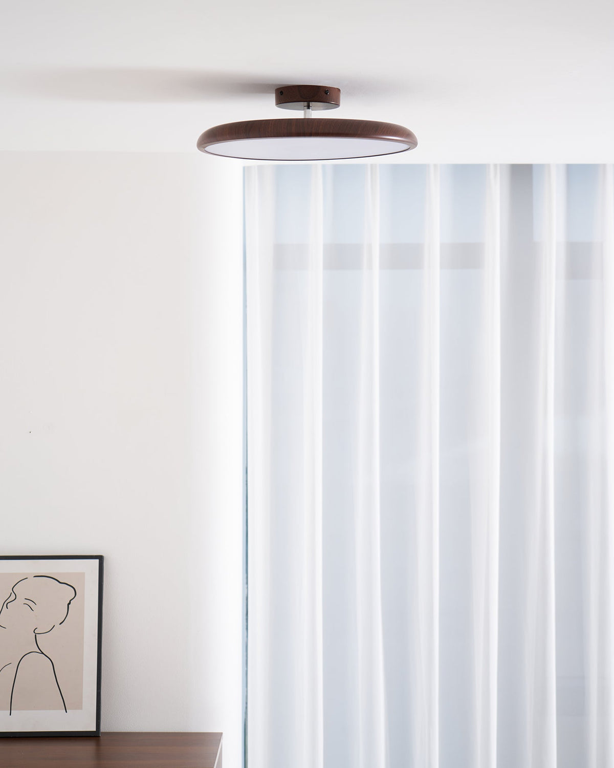 Lola Wood Grain Adjustable Ceiling Light – Modern LED Flush Mount