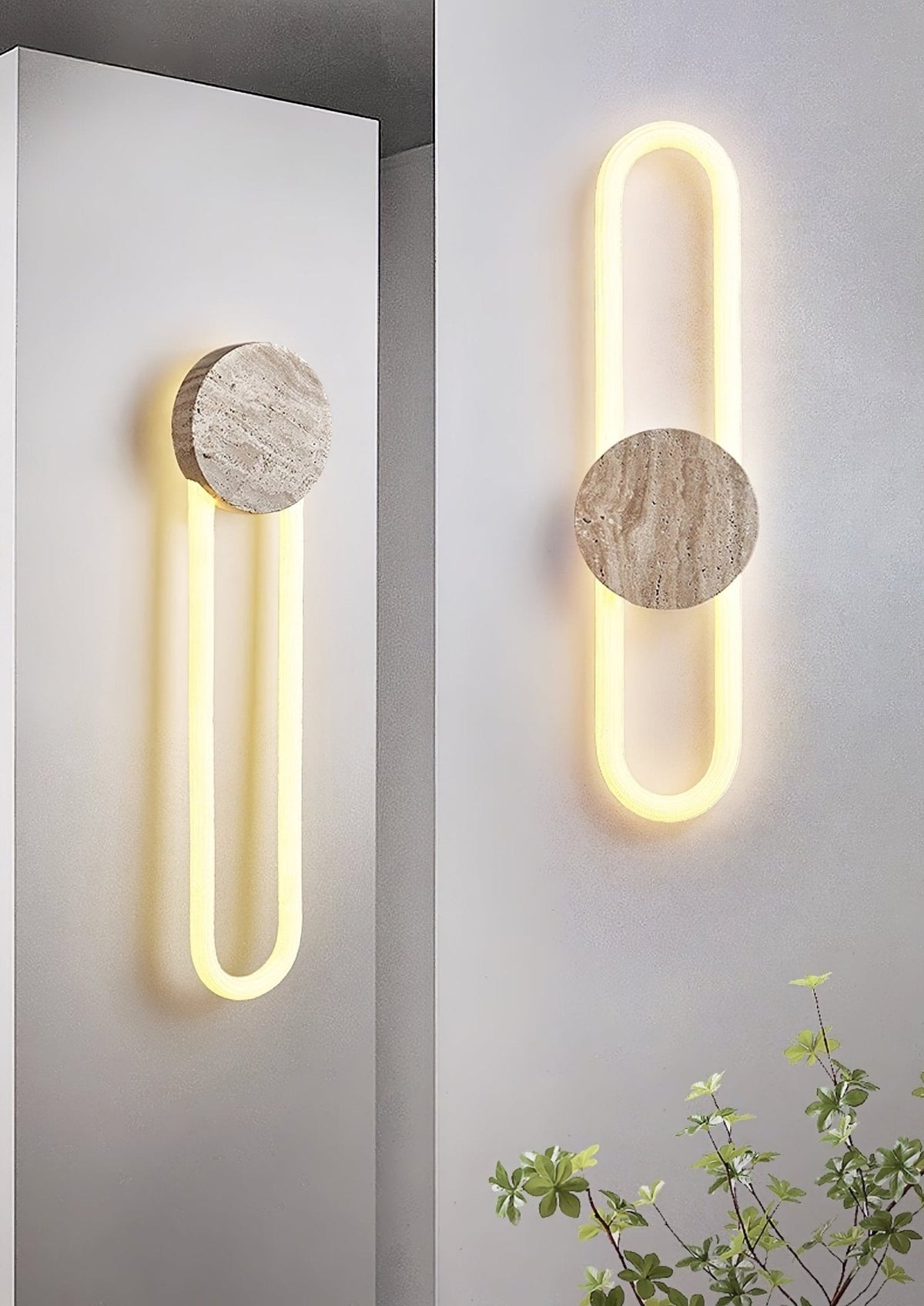 Eloen Travertine LED Wall Sconce – Modern Minimalist Stone Light