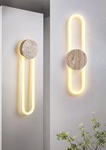 Eloen Travertine LED Wall Sconce – Modern Minimalist Stone Light