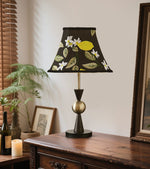 Elowen Bloom Embroidered Table Lamp with Walnut Base