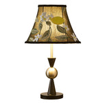 Elowen Bloom Embroidered Table Lamp with Walnut Base