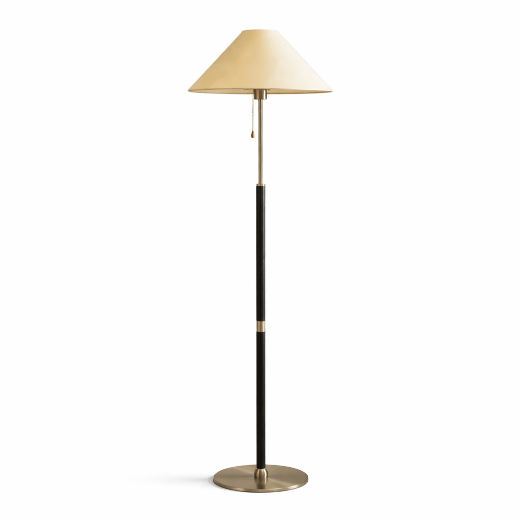 Elowen Classic Floor Lamp – Modern Wood & Fabric Standing Light for Living Room