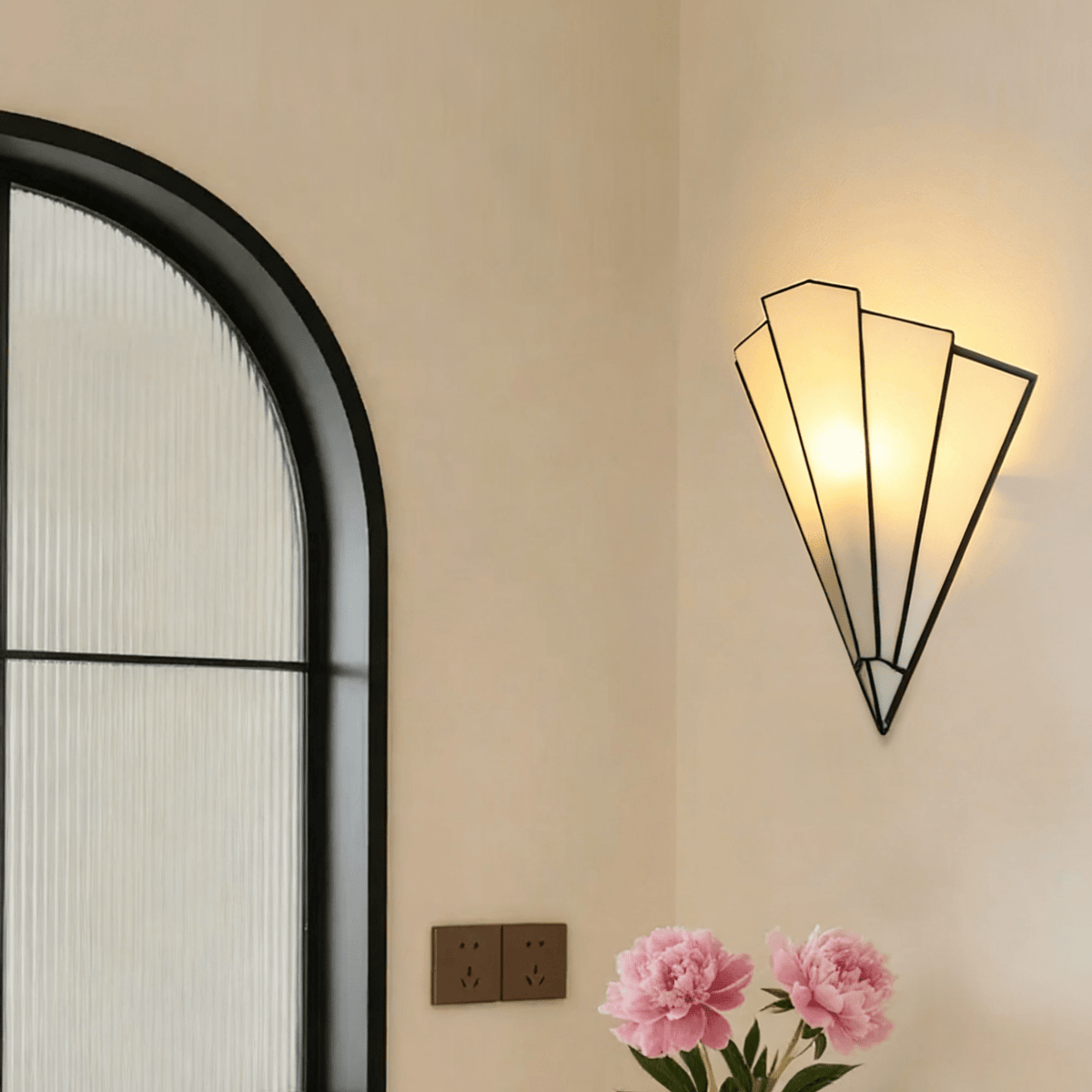 Elowen Deco Wall Sconce – Art Deco Opal Glass & Metal Lighting