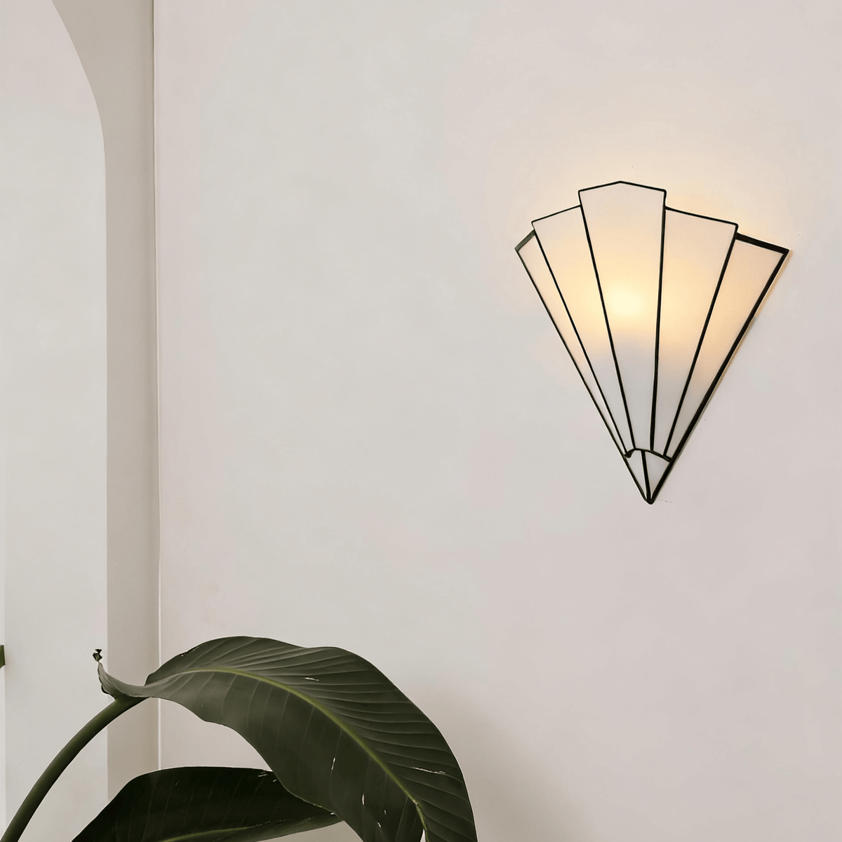 Elowen Deco Wall Sconce – Art Deco Opal Glass & Metal Lighting