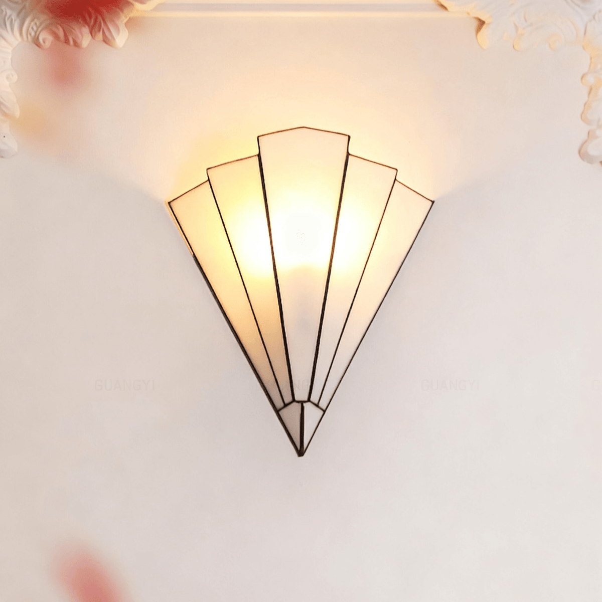 Elowen Deco Wall Sconce – Art Deco Opal Glass & Metal Lighting
