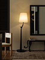 Elowen Modern Wooden Floor Lamp with Fabric Shade for Living Room