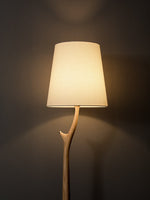 Elowen Modern Wooden Floor Lamp with Fabric Shade for Living Room