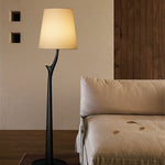 Elowen Modern Wooden Floor Lamp with Fabric Shade for Living Room