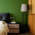 Elowen Modern Wooden Floor Lamp with Fabric Shade for Living Room