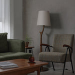 Elowen Modern Wooden Floor Lamp with Fabric Shade for Living Room