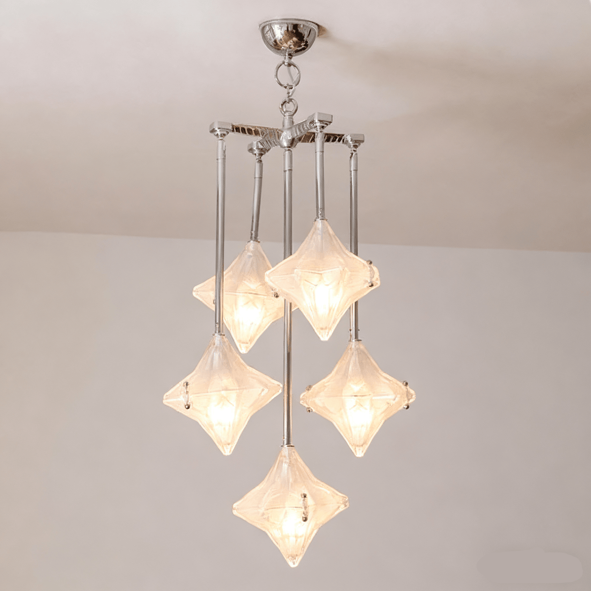 Elowen Prism Star Chandelier – Modern Glass Pendant Light for Dining & Living Rooms