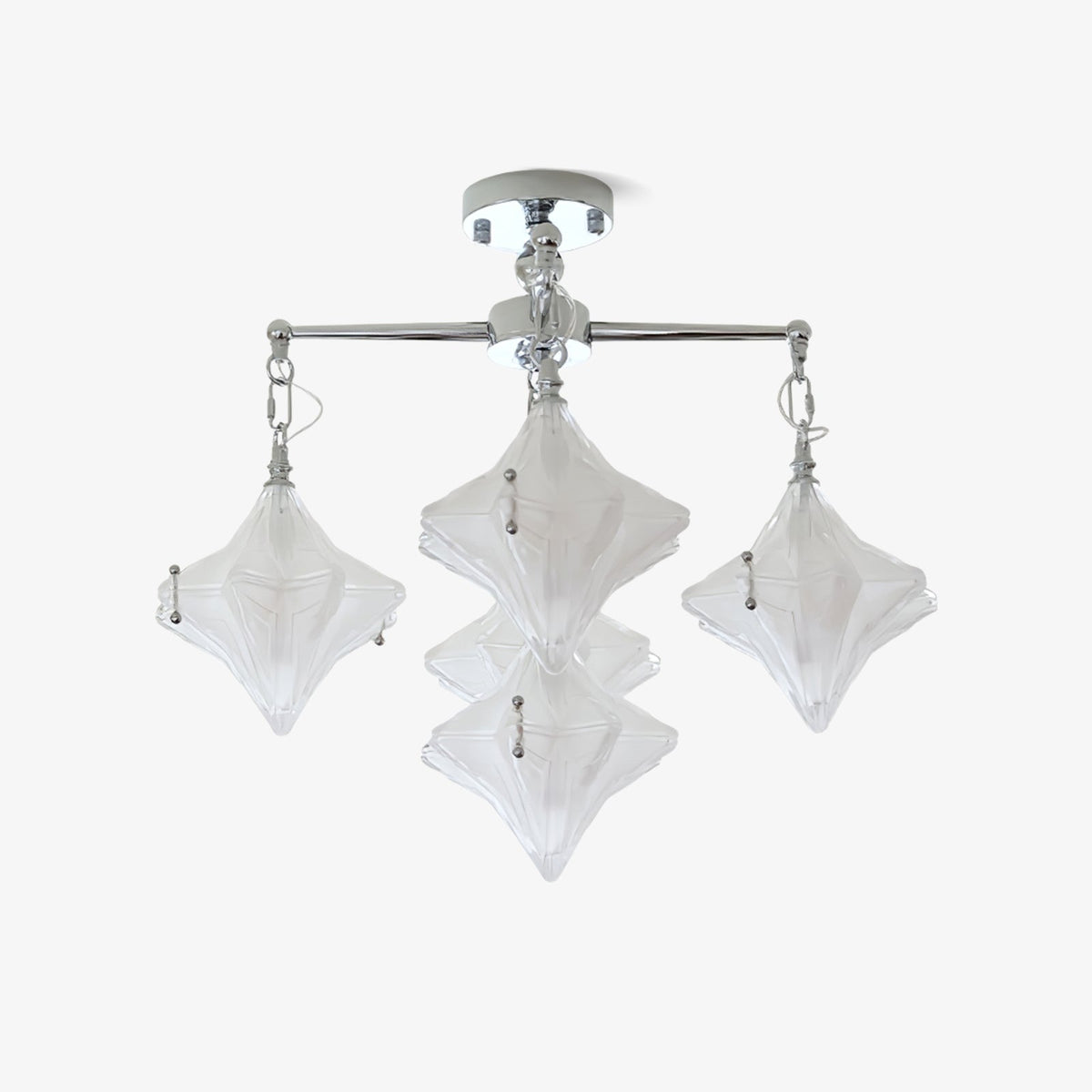 Elowen Prism Star Chandelier – Modern Glass Pendant Light for Dining Room & Living Room