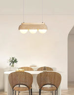 Elowen Travertine Pendant Light — Natural Stone & Glass