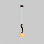 Elowen Twisted Wood Pendant Light – Sculptural Designer Ceiling Lamp