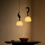 Elowen Twisted Wood Pendant Light – Sculptural Designer Ceiling Lamp