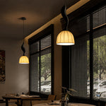 Elowen Twisted Wood Pendant Light – Sculptural Designer Ceiling Lamp