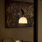 Elowen Twisted Wood Pendant Light – Sculptural Designer Ceiling Lamp