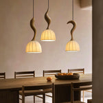 Elowen Twisted Wood Pendant Light – Sculptural Designer Ceiling Lamp