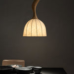 Elowen Twisted Wood Pendant Light – Sculptural Designer Ceiling Lamp