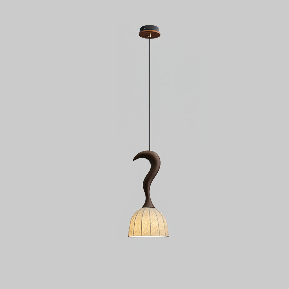 Elowen Twisted Wood Pendant Light – Sculptural Designer Ceiling Lamp