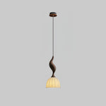 Elowen Twisted Wood Pendant Light – Sculptural Designer Ceiling Lamp