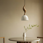 Elowen Twisted Wood Pendant Light – Sculptural Designer Ceiling Lamp