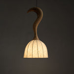 Elowen Twisted Wood Pendant Light – Sculptural Designer Ceiling Lamp