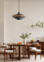 Elric Layered Metal & Wood Pendant Light for Modern Interiors